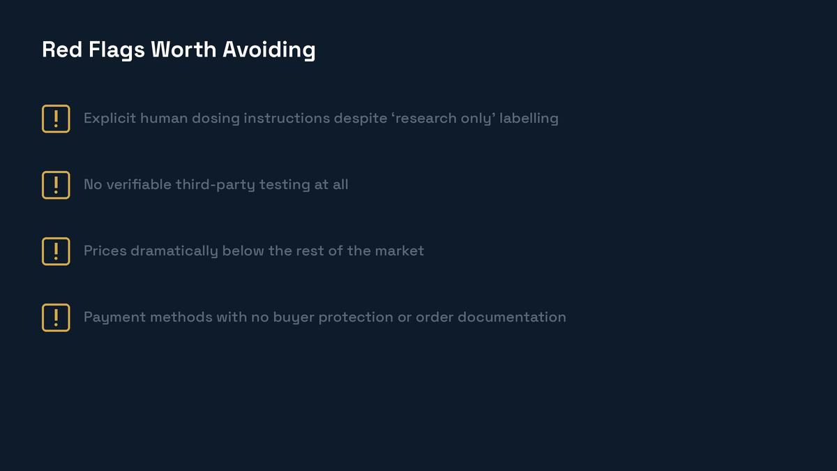 Red flags to avoid when buying research peptides UK